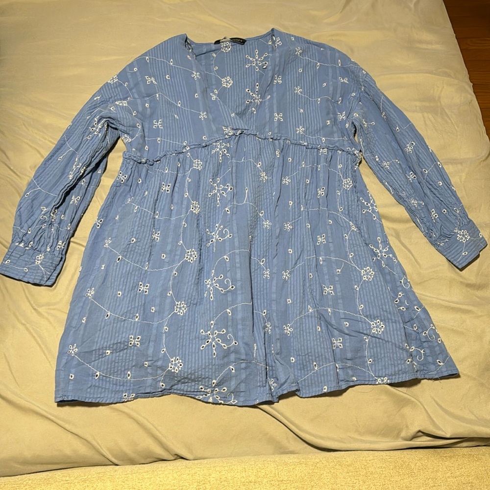 Zara Blue Eyelet Dress
